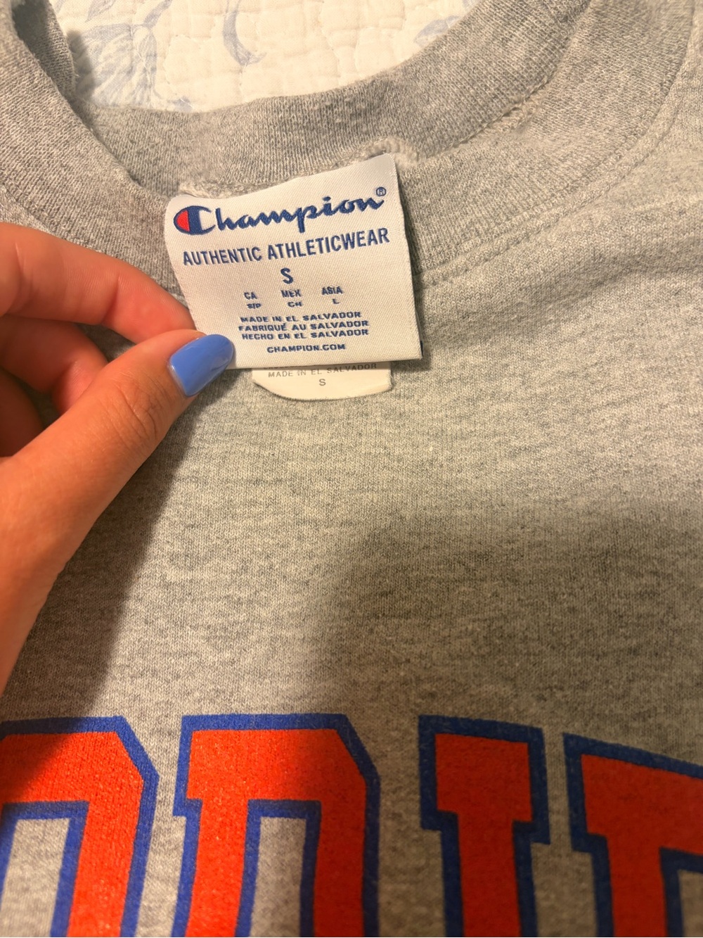 Champion Gray Florida Gators Crewneck Sweatshirt with Orange & Green Logo - Picture 2 of 2